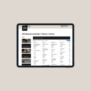 100 ideas de contenido + Planner | Notion